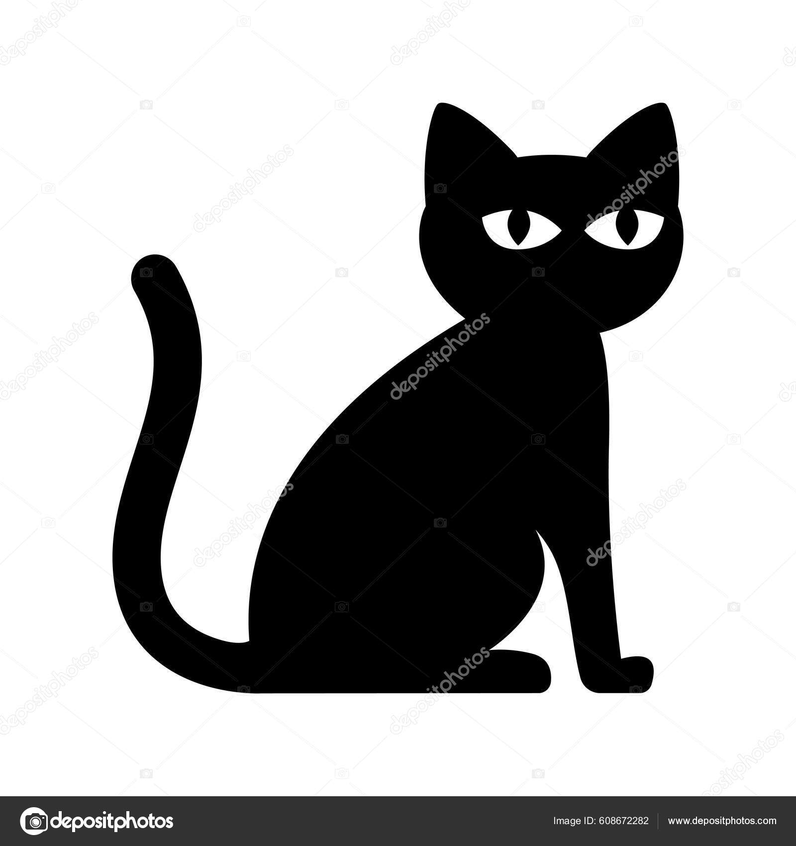 黒猫ハロウィン 白い背景に孤立したピクトグラム ベクターイラスト ストックベクター C Makc76