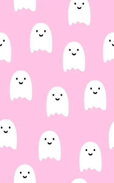 Halloween Motif Sans Couture Avec Fantômes Mignons Fond Sans Fin — Image vectorielle