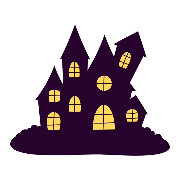 Vektorová Ilustrace Strašidelného Domu Halloween Zámek — Stockový vektor