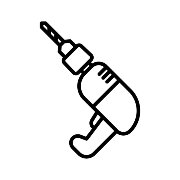 Icona Trapano Elettrico Trapano Pittogramma Isolato Sfondo Bianco Illustrazione Vettoriale — Vettoriale Stock