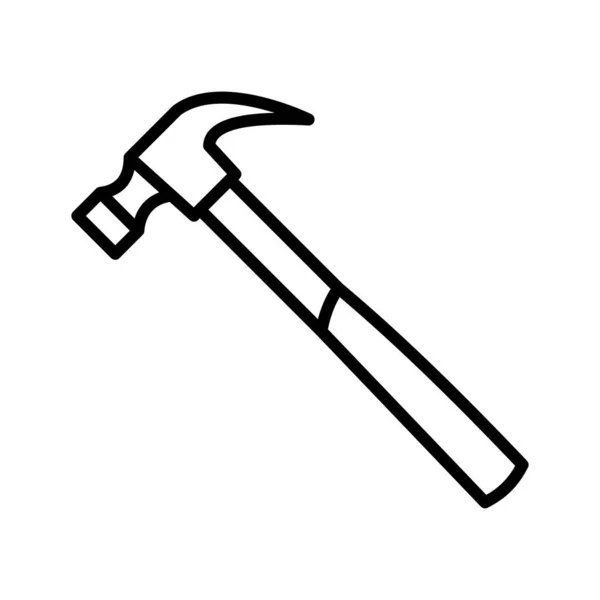 Hammer Icon Pictogram Isolated White Background Vector Illustration — Vettoriale Stock