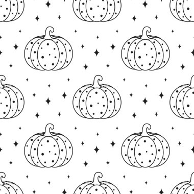 Basit balkabağı cadılar bayramı deseni, şirin karikatür şükran günü geçmişi, mevsimlik tekstil baskıları, bayram afişleri, arka planlar veya duvar kağıtları için harika.