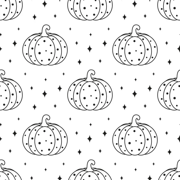 Calabaza Simple Halloween Patrón Sin Costuras Lindo Fondo Acción Gracias — Vector de stock