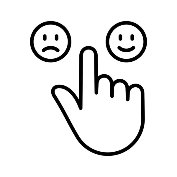 客户服务和用户体验的概念 满意度评分 用户在线测试与快乐和愤怒的脸 在白色背景上孤立的象形文字 — 图库矢量图片