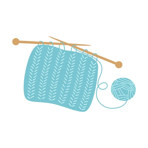 Einfache Illustration Mit Stricknadel Auf Weißem Hintergrund Vektorflache Illustration Cartoon — Stockvektor