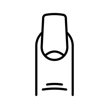 Çivi ikonu şekillendirir. Tırnak. Manikür ustası. Piktogram beyaz arka planda izole edildi. Vektör illüstrasyonu.