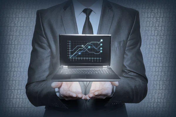 Gráfico en manos de empresarios — Foto de Stock