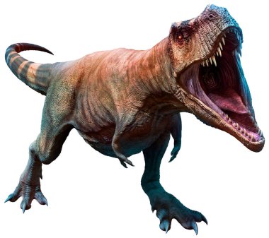 Tyrannosaurus dinozor 3D illüstrasyon