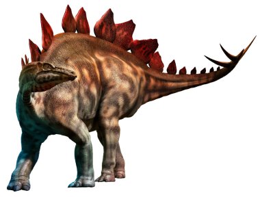 Jurassic döneminden Stegosaurus 3 boyutlu illüstrasyon