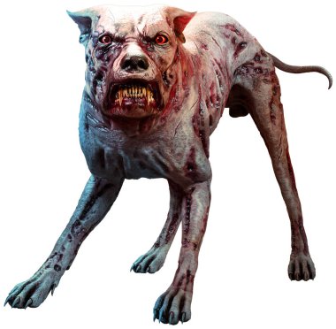 Canavar Zombi Tazısı 3 boyutlu illüstrasyon