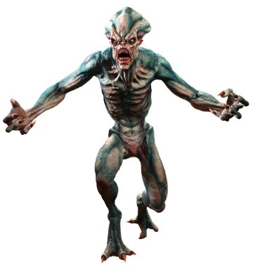 Bataklık Korku Canavarı 3 boyutlu illüstrasyon