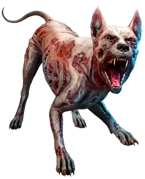 Monstrous Zombie Kutya Illusztráció — Stock Fotó