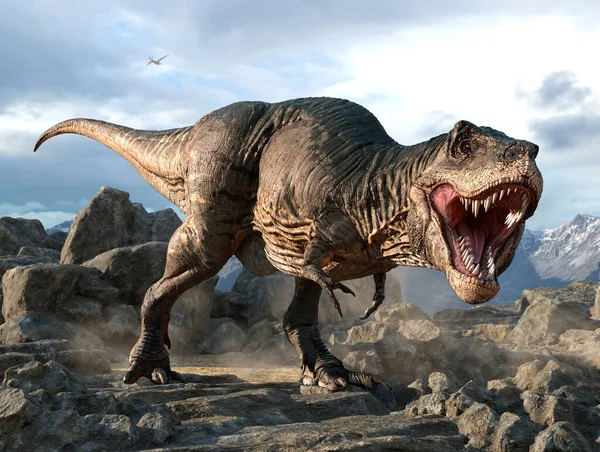 Tyrannosaurus Kretase çağı 3d çizim üzerinden