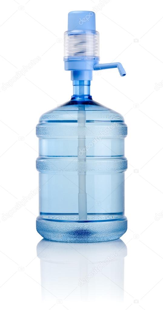 Big bottle of water with pump isolated on a white background