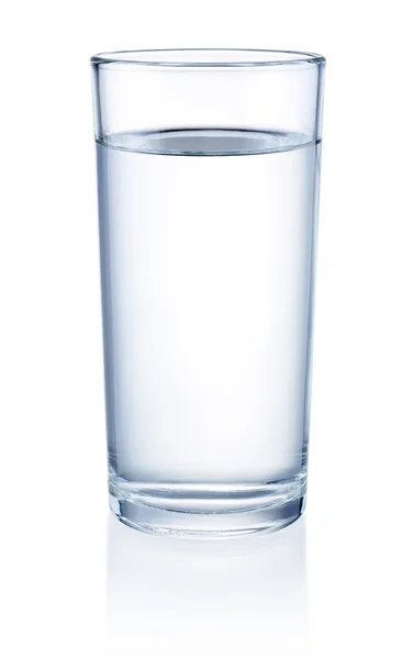 Glas av vatten isolerad på en vit bakgrund Stockbild
