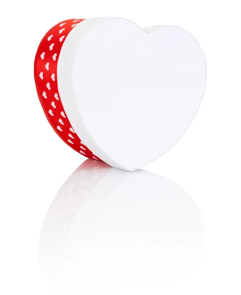 Heart Shaped Box Gift with ribbon Isolated on white background — Stock Photo, Image