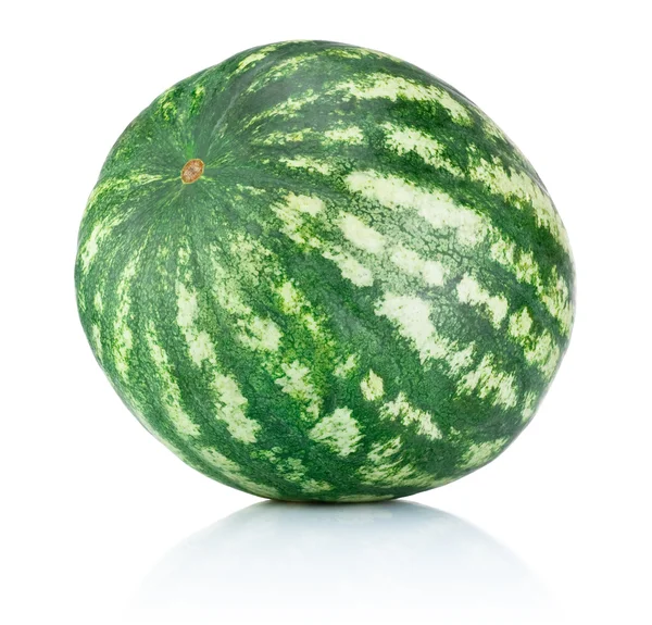 Whole fresh watermelon isolated on white background — Stock Photo, Image