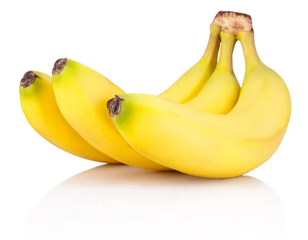 Три банани Ripe ізольовані на білому тлі — стокове фото