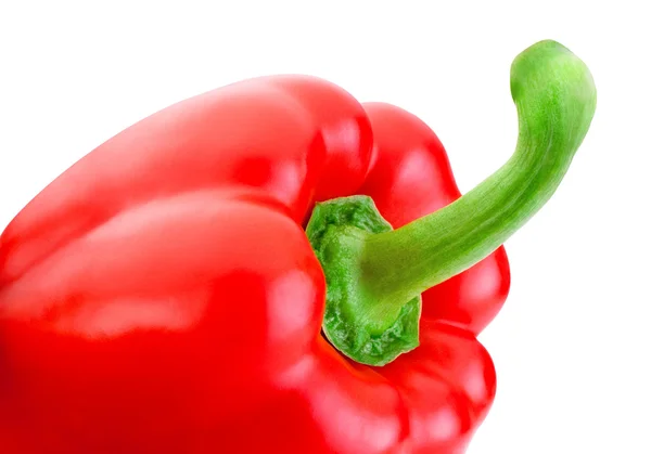 Verse zoete rode paprika close-up geïsoleerd op een witte achtergrond — Stockfoto