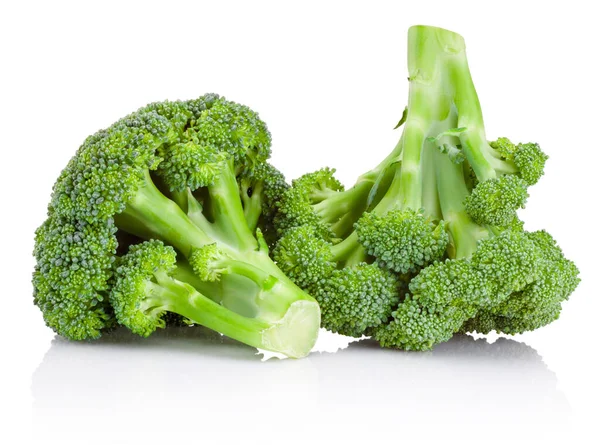 Broccoli Verdi Crudi Isolati Fondo Bianco — Foto Stock