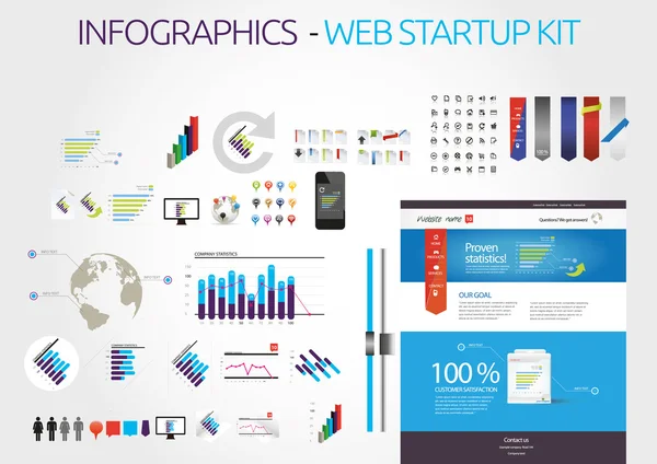Coleção gráfica Web - start up gráficos — Vetor de Stock