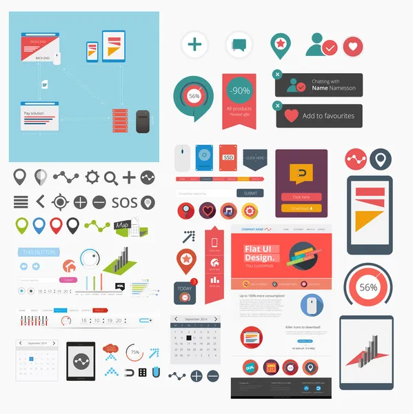 Graphismes web et app plats — Image vectorielle