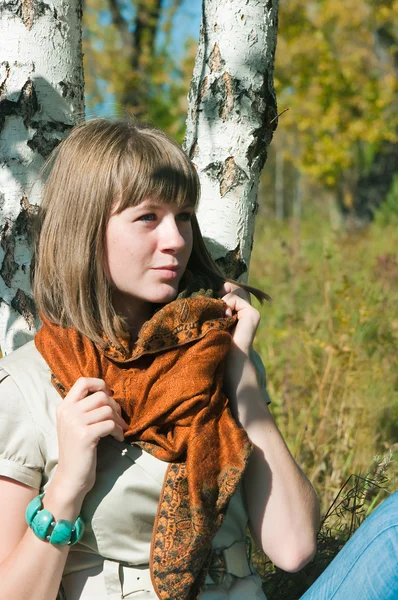 The girl has a rest outdoors — Stock Photo, Image