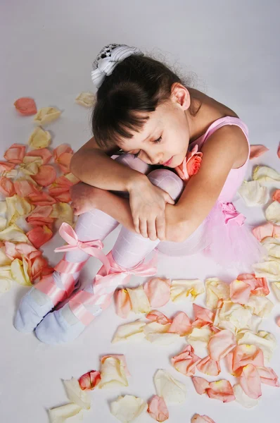 The tired small ballerina — Stock Photo, Image
