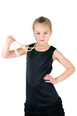 bir dizi inci ile kız