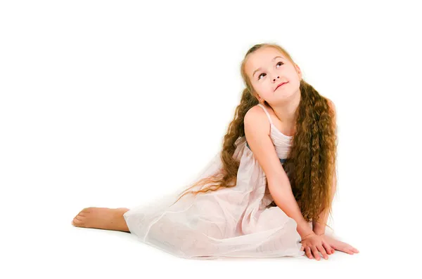 Girl in a pink dress — Stock Photo, Image