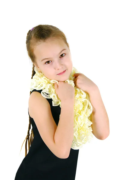 Dziewczyna w koronkowy szal — Zdjęcie stockowe