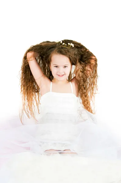 A gyönyörű lány, hosszú haj — Stock Fotó