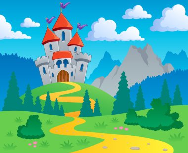Castle theme landscape 1 clipart