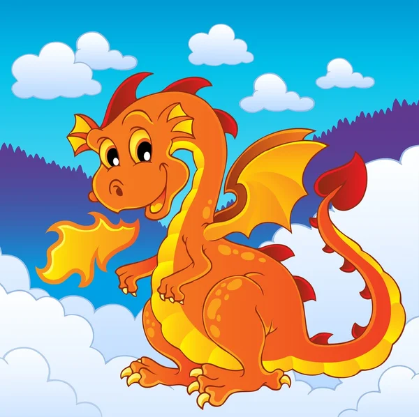 Dragon temabild 8 — Stock vektor