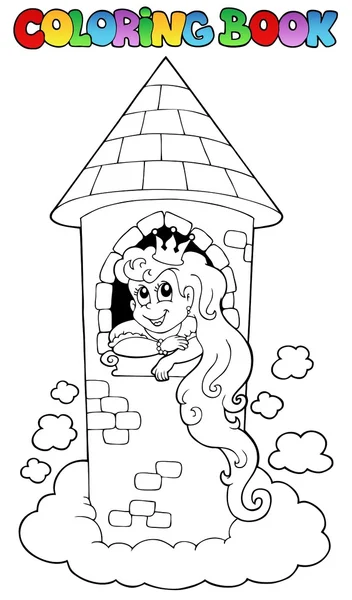 Coloring book princess theme 1 — Stock Illustration Coloring book princess theme 1 Royalty Free Stock Illustrations