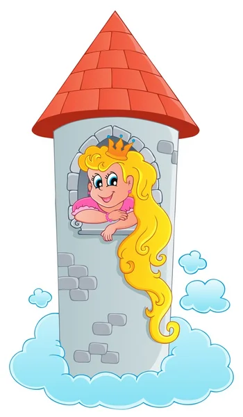 Fairy tale theme with princess 1 — Stock Illustration Fairy tale theme with princess 1 Stock Vector