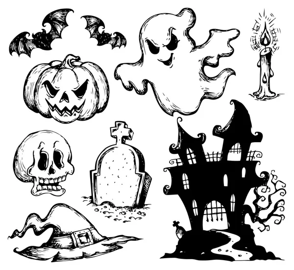 Halloween tekeningen collectie 1 — Stockvector