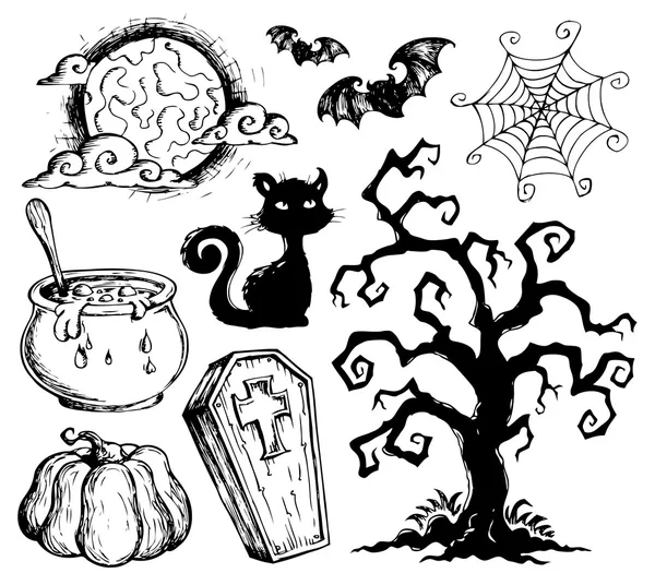 Drawings for halloween Halloween drawings collection — Stock Vector