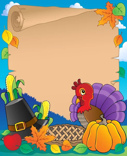 Thanksgiving thema perkament 1 — Stockvector