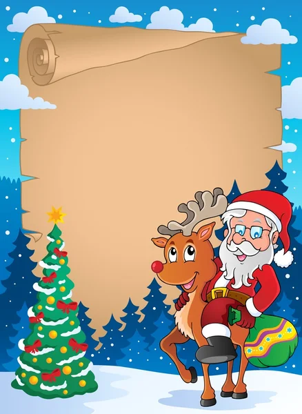 Parchemin thématique de Noël 2 — Image vectorielle