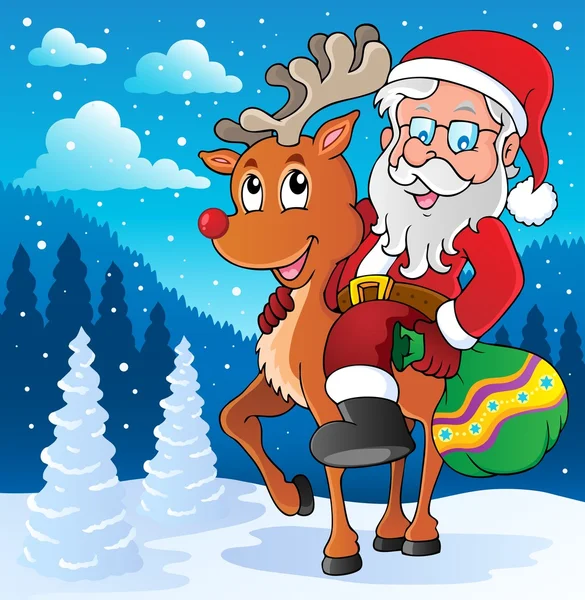 Santa Claus imagen temática 2 — Vector de stock
