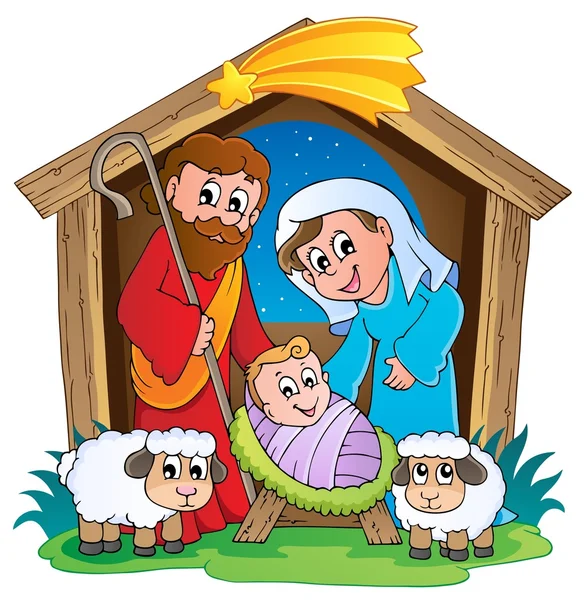 Noël Nativité scène 2 — Image vectorielle