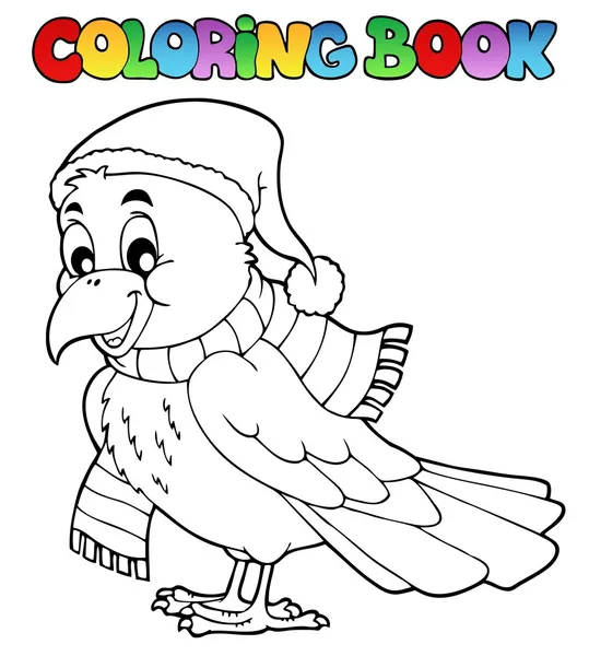 Livre de coloriage dessin animé corbeau — Image vectorielle