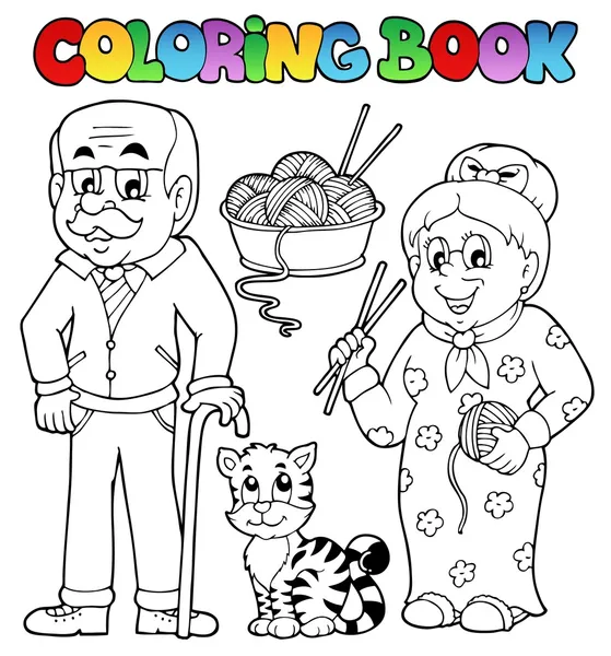 Libro da colorare famiglia collezione 2 — Vettoriale Stock