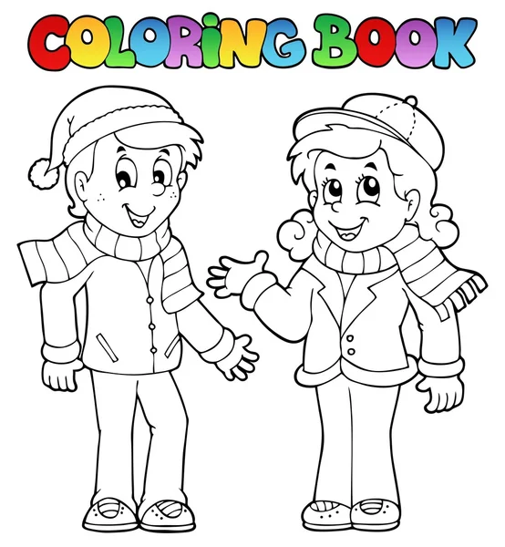 Libro para colorear tema niños 1 — Archivo Imágenes Vectoriales