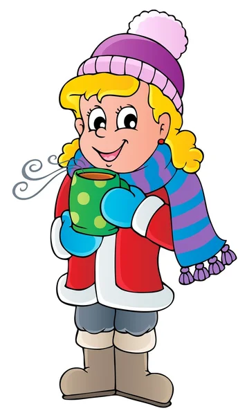 Winter persoon cartoon afbeelding 1 — Stockvector