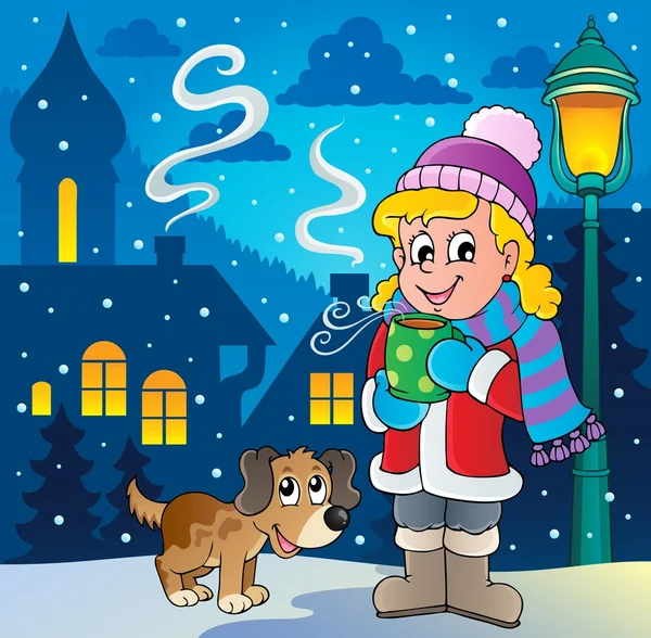 Winter person cartoon image 2 — Stock Vector