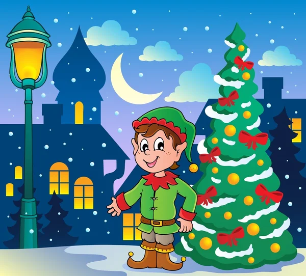 Boże Narodzenie Motyw elf 2 — Wektor stockowy