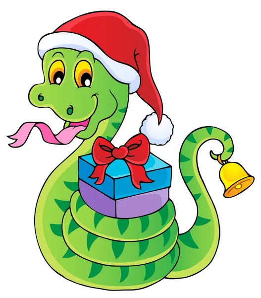 Imagen del tema de la serpiente de Navidad 1 — Archivo Imágenes Vectoriales