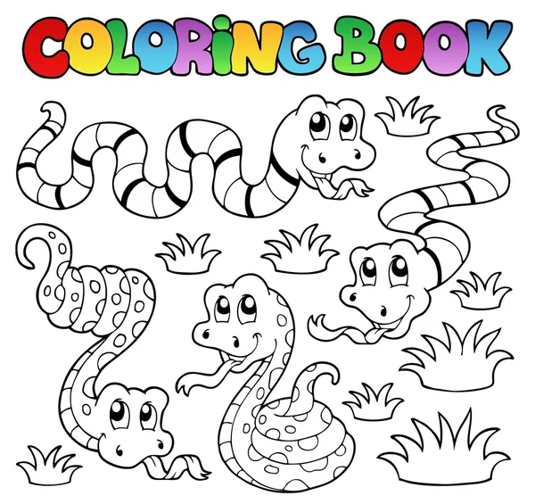 Livro de colorir cobras tema 1 — Vetor de Stock